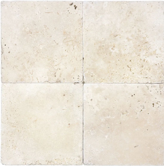 Floor Tiles Ivory Travertine Tumbled 6" x 6"