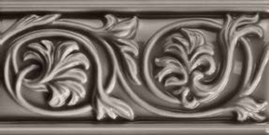 Wall Tiles Retroclassique Pewter Polished Floral Listello 3" x 6"