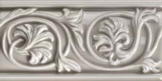 Wall Tiles Retroclassique Silver Polished Floral Listello 3" x 6"