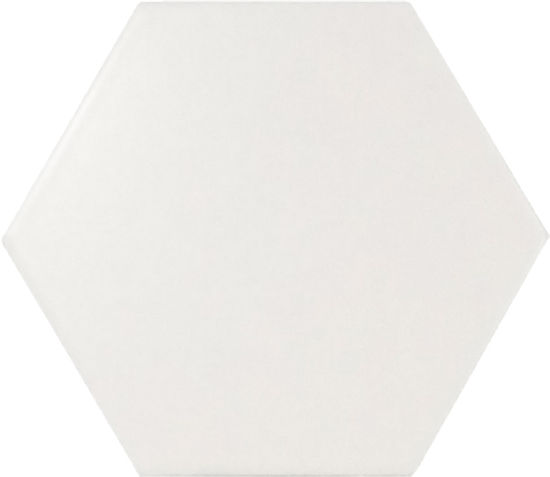 Tuiles murales Scale Hexagon White Mat 4" x 5"