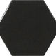 Wall Tiles Scale Hexagon Black Polished 4" x 5"