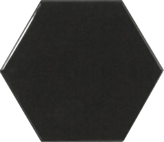 Tuiles murales Scale Hexagon Black Poli 4" x 5"