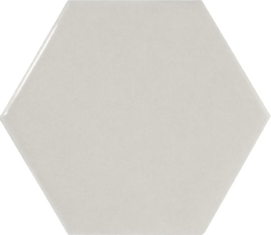 Wall Tiles Scale Hexagon Light Grey Polished 4" x 5"
