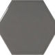 Wall Tiles Scale Hexagon Dark Grey Polished 4" x 5"