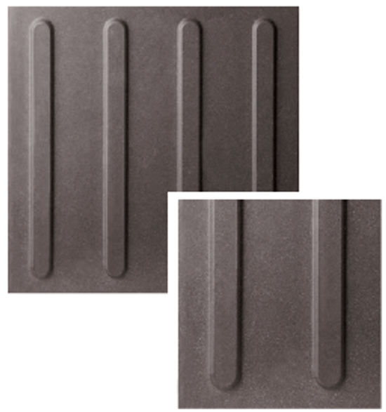 Elan Tile of Porcelain with Bar Tactile Indicators Cultured Grey 12" x 12" (8 sqft)