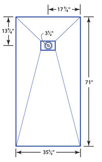 TrueDek Linear Tub Replacement Tile Over Shower Pan 59 X 35-1/2