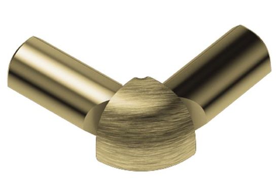 RONDEC 2-Leg Outside Corner 90° Aluminum Anodized Brushed Brass 5/16" (8 mm)