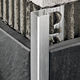 Moulure décorative pour bordure de céramique Projolly Square aluminium brossé argent 12.5 mm