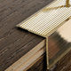 Profile for Stair Prowalk with Adhesive Knurled Polished Brass 22 x 22 mm