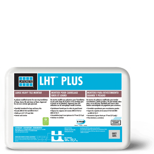 Laticrete - Mortier pour tuiles de gros format LHT PLUS #21 Grey 50lb ...