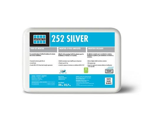 252 Silver Cementitious Thin-Set Powder White 50 lb