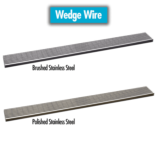 Hydro Ban Grille de drain linéaire avec design Wedge Wire acier inoxydable poli 24"