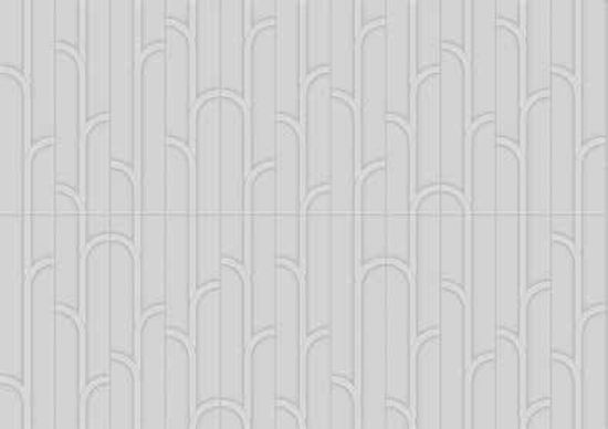 Wall Tiles Geometra Silver Glossy Ivy 3" x 12"