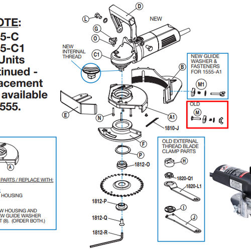 Crain - Guide Washers with Fasteners Set for Old no. 555 - 1555-M