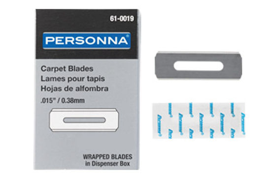 Regular-Duty Slotted Carpet Razor Blades 3-15/16" x 3/4" x 2-1/4" for no. 124-301-302 (Pack of 50)