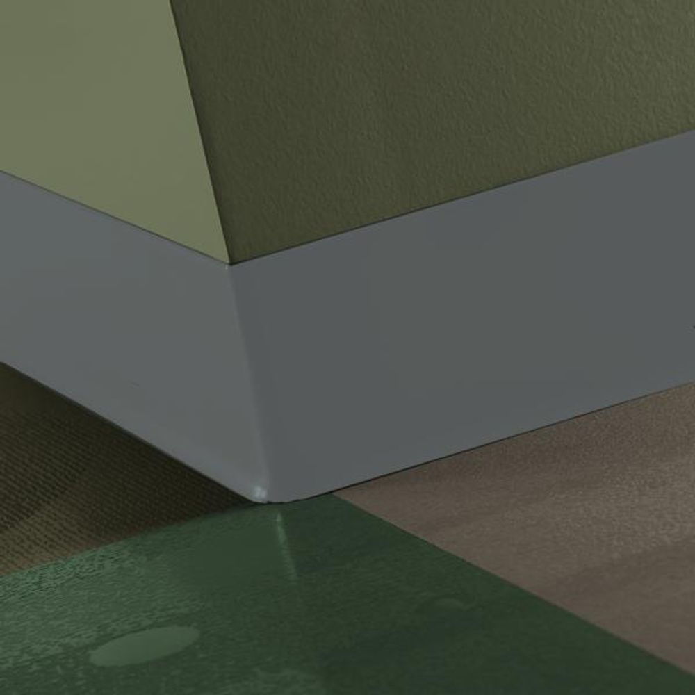 Tarkett Rubber Wall Base TightLock VL4 Cool Metal 43/8" x 75