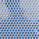 Mosaic Penny Round Sailor Blue Glossy 12" x 12"