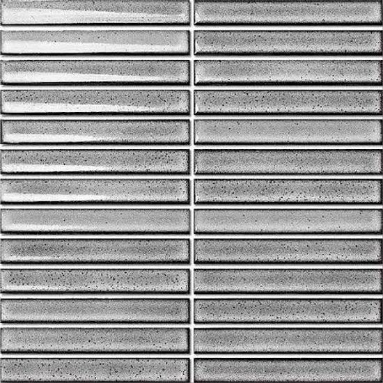 Mosaïque Concave Border Weathered Grey Lustré 12" x 12"