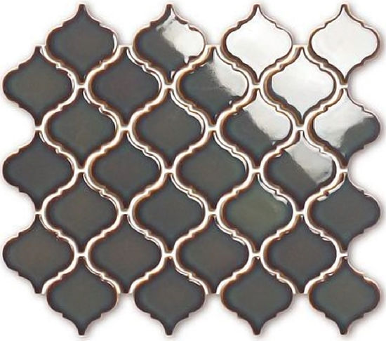 Mosaic Small Lantern Brown Glossy 10" x 12"