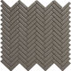 Mosaic Herringbone Brown Glossy 12" x 12"