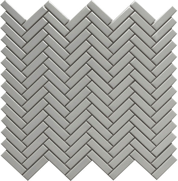Centura - Mosaic Herringbone Grey Glossy 12