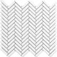 Mosaic Herringbone White Glossy 12" x 12"