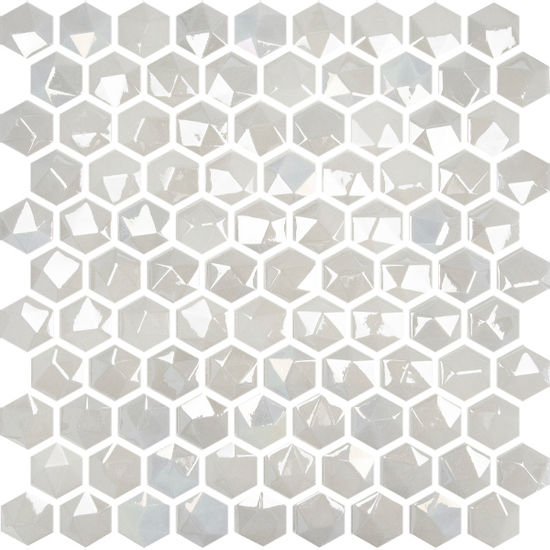 Mosaic Edna Hexagon White Glossy 12" x 12"