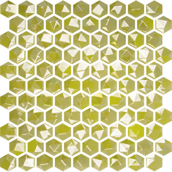 Mosaïque Edna Hexagon Pistachio Lustré 12" x 12"