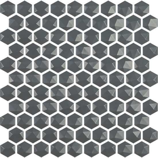 Mosaic Edna Hexagon Grey Matte 12" x 12"