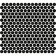 Mosaic Penny Round Black Matte 12" x 12"