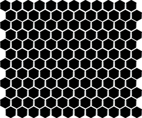 Mosaïque Basic Hexagon/Octagon Black Satiné 12" x 12"