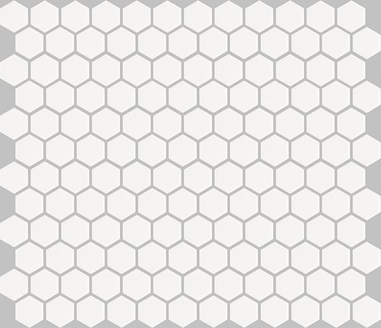 Mosaic Basic Hexagon/Octagon White Satin 12" x 12"