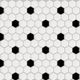 Mosaic Basic Hexagon/Octagon Black and White Satin 12" x 12"