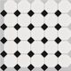 Mosaic Basic Hexagon/Octagon Octagon Black and White Satin 12" x 12"