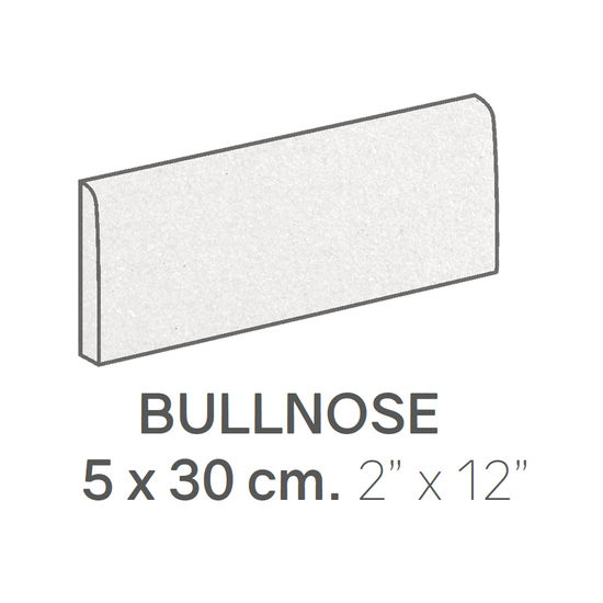 Bullnose Plain Techno Special White Matte 2" x 12" (Pack of 60)
