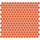 Mosaic Penny Round Orange Glossy 12" x 12"