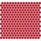 Mosaic Penny Round Red Glossy 12" x 12"