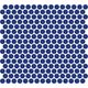 Mosaic Penny Round Dark Blue Glossy 12" x 12"