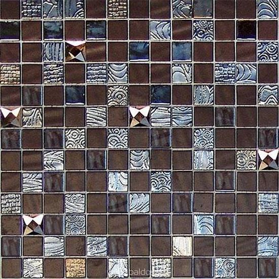 Mosaic Mystic Glass Agata Brown Glossy 13" x 13"