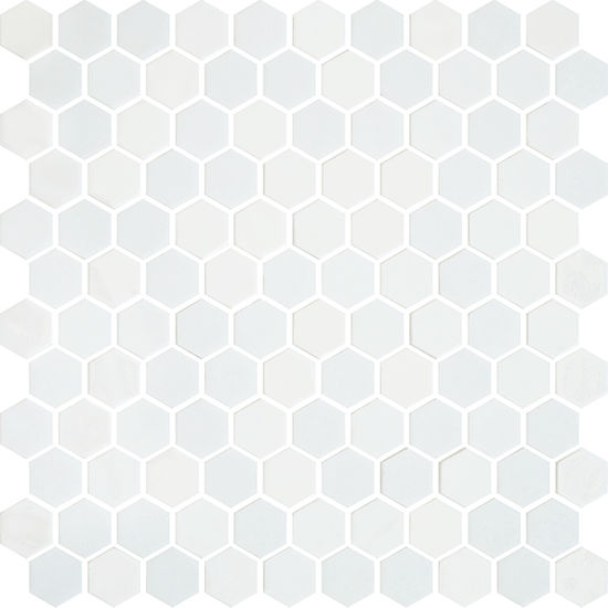 Mosaic Opalo Stone Blanc Hexagon Glossy 12" x 12"