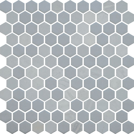 Mosaic Opalo Stone Gris Hexagon Glossy 12" x 12"