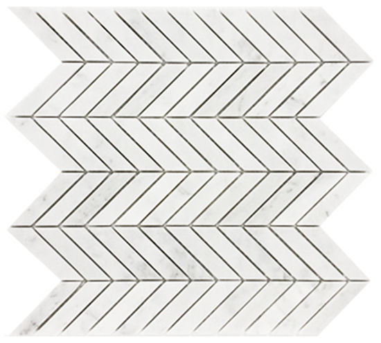 Mosaïque Miki Chevron Bianco Carrara Mat 12" x 12" (4.6 pi²/boîte)