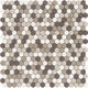 Mosaic Pan Dan Esagona Shantung Beige Mix Matte 11" x 11"