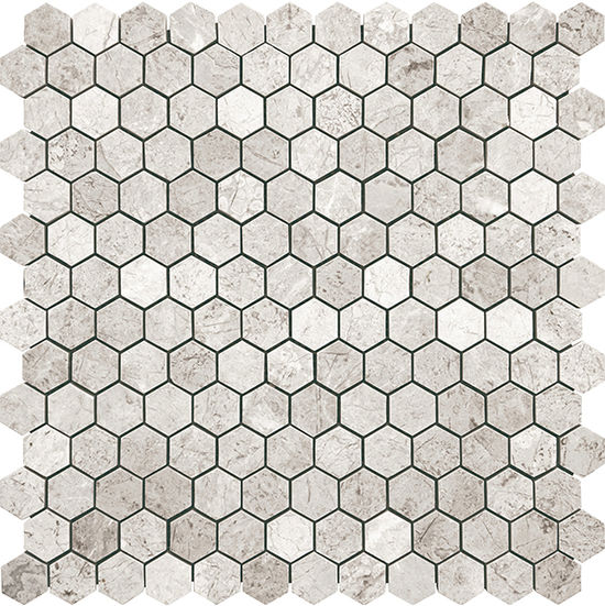 Mosaïque Terra Marble Thundra Grey Hexagone Poli 12" x 12"