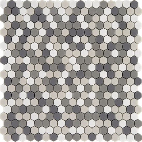 Mosaic Pan Dan Esagona Tweed Grey Mix Matte 11" x 11"