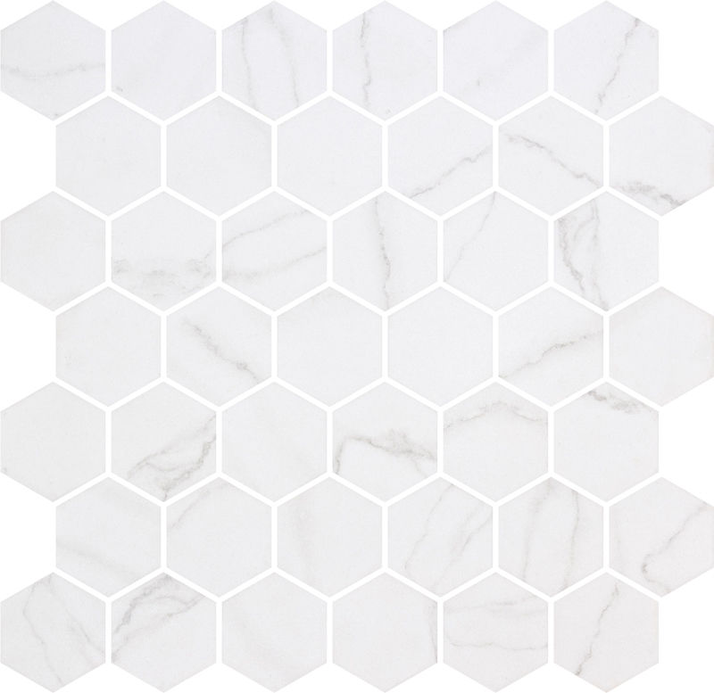 Centura Mosaic Hex XL Ecostone Venato White Matte 12