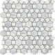 Mosaic Miki Flower Carrara White & Crystal White Polished 11" x 12"