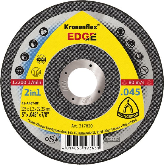 Kronenflex® cut-off wheels 0,8 - 1,0 mm EDGE 5X.045X7/8" 