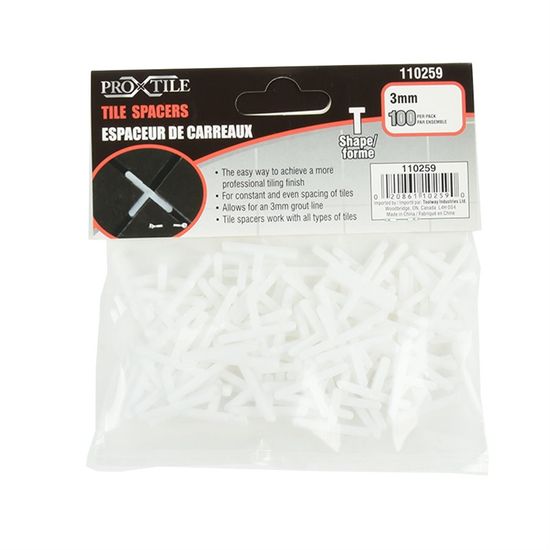 Tile Spacers T-Type 1/8" Pack of 100
