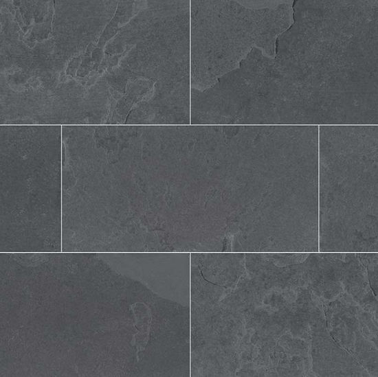 Floor Tiles Montauk Black Gauged 12" x 24"